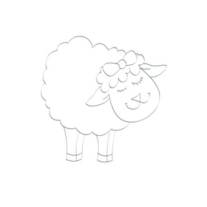 轮廓的有趣的小羊
