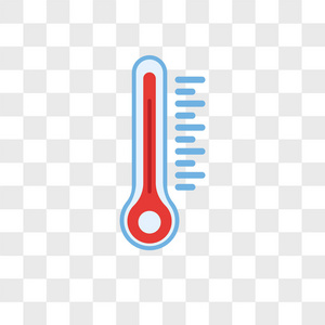 温度矢量图标隔离在透明背景, 温度
