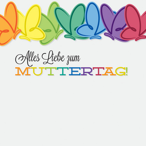 德国线的蝴蝶母亲节卡在矢量格式