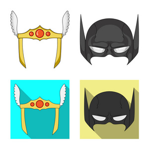 向量例证英雄和面具标志。英雄和超级英雄股票矢量插图收藏