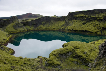 火山湖 Tjarnargigur冰岛