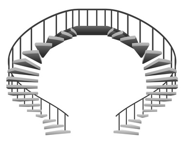 对称的孤立的圆形楼梯电路