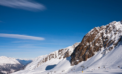 滑雪度假村 obergurgl。奥地利
