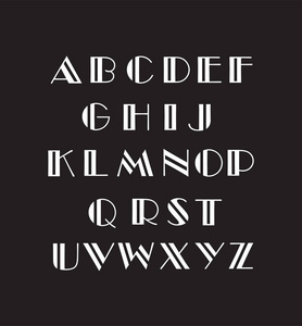 字母表字体大写字母的矢量插图