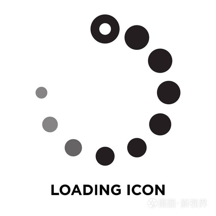 在白色背景下加载图标矢量, 在透明背景下加载符号的徽标概念, 填充