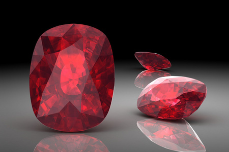 红宝石或罗丹石宝石高分辨率三维图像