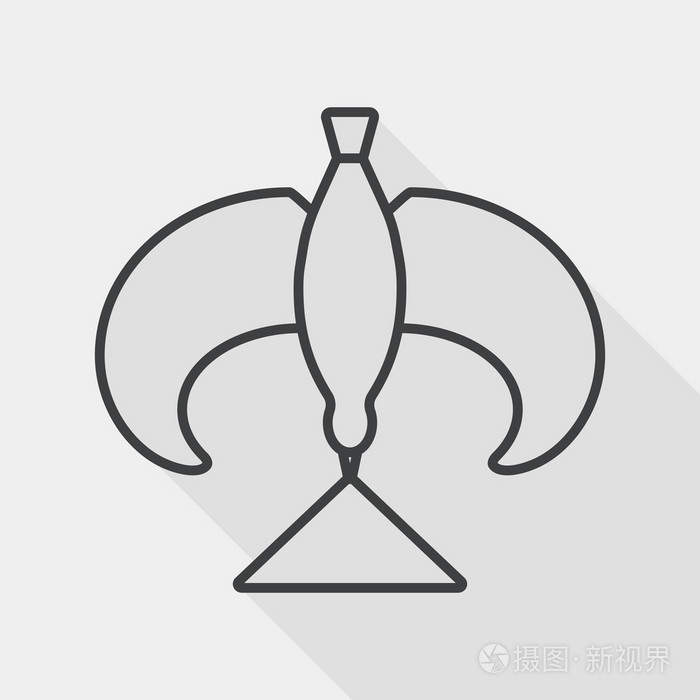 平衡鸟平面图标与长影线图标