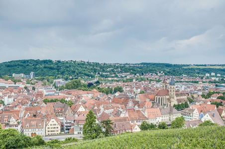 埃斯林根是从城堡，德国 neckar 意见