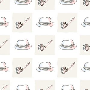 时髦帽子和烟草管无缝模式