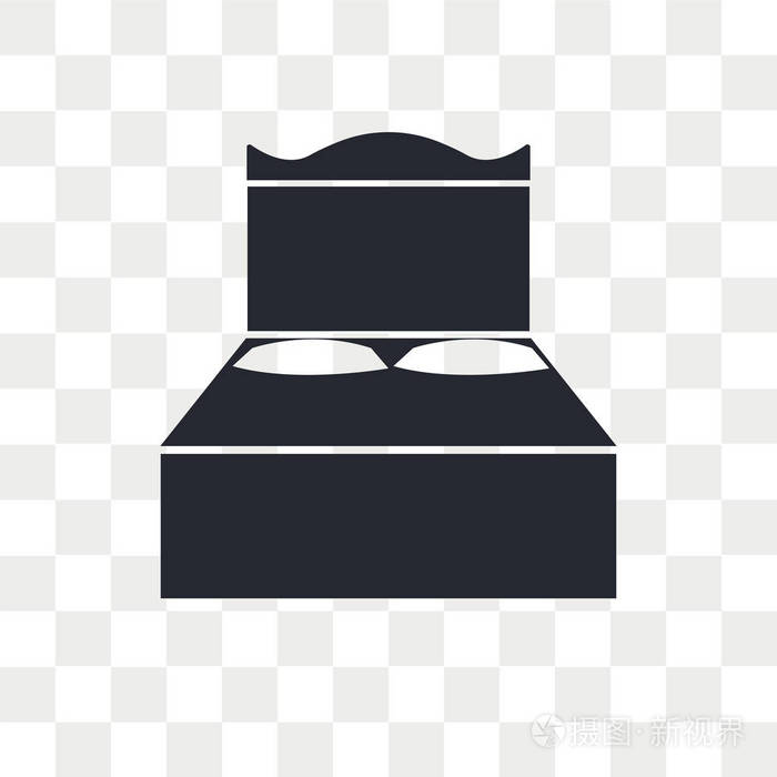 床矢量图标隔离在透明背景上, 床标志 des