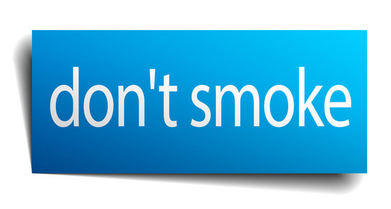 不要吸烟上白色孤立的蓝色纸符号