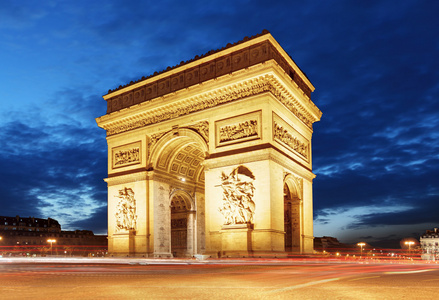 凯旋门和光迹，巴黎