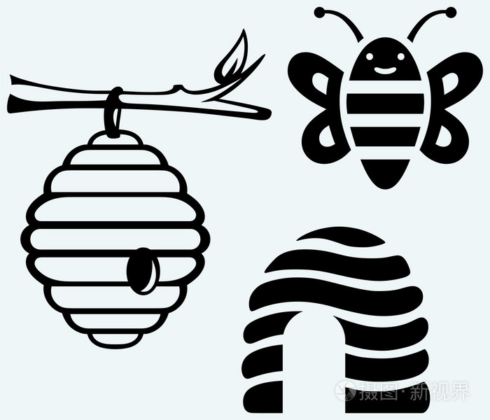 蜜蜂和蜂巢插画-正版商用图片0bc9kv-摄图新视界