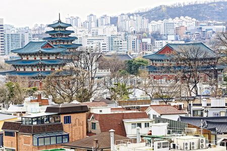 景福宫或恰当的祝福，在韩国的宫殿
