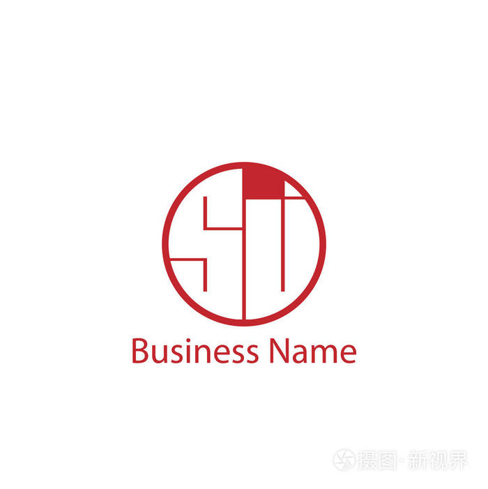 首字母 sj 徽标模板设计