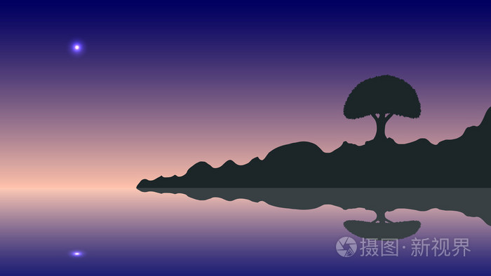 黎明矢量剪影和日落插画-正版商用图片0bdbgd-摄图新视界