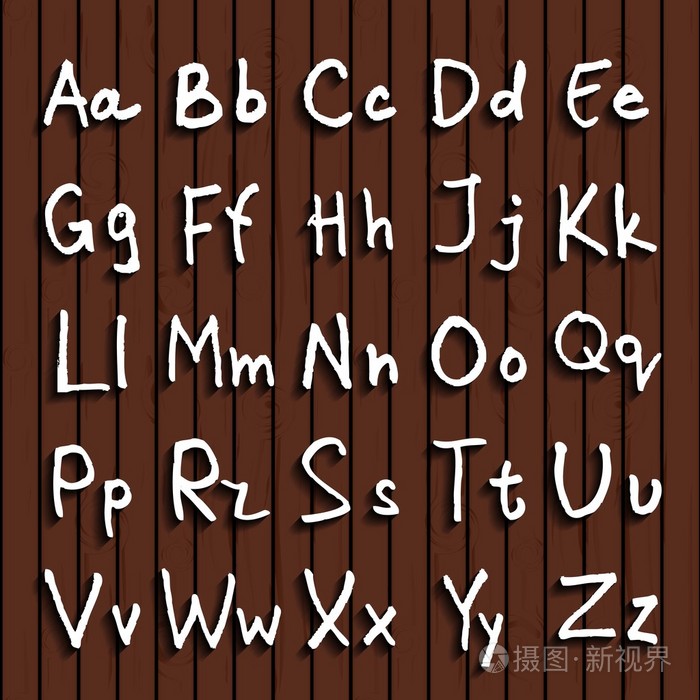 手写的 abc 字母表与叶