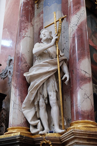 圣约翰在阿莫巴赫, 德国的本笃会修道院教堂祭坛上的浸信会雕像