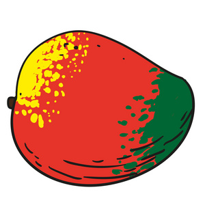 芒果手绘水果分离向量