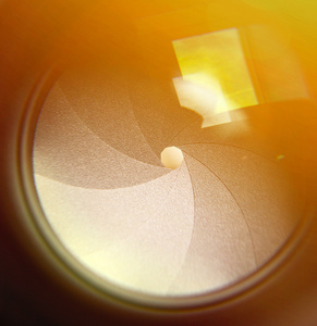 横膈膜的摄像机镜头的光圈微距拍摄