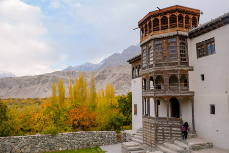 秋 Khaplu 宫的景色。吉尔吉特伯尔蒂斯坦, 巴基斯坦