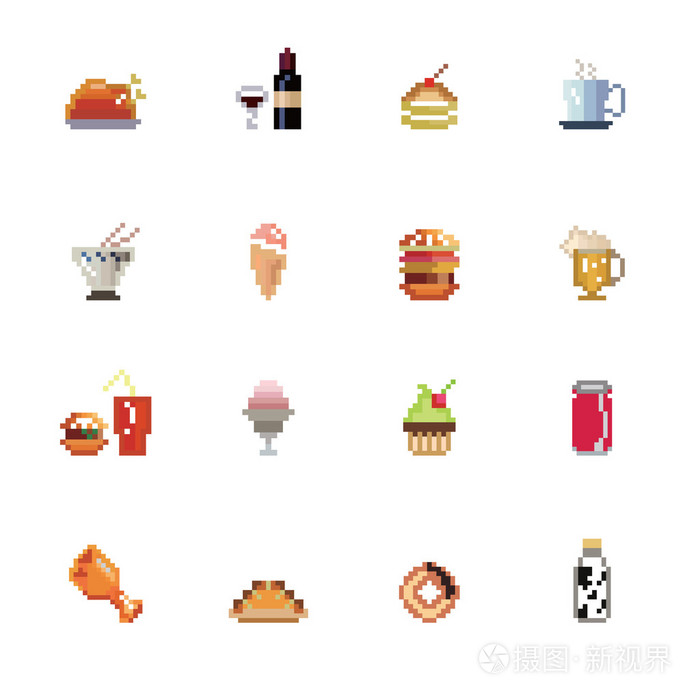 食物和饮料像素的图标插画-正版商用图片0bglo9-摄图