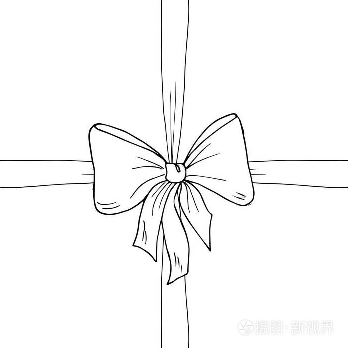 蝴蝶结, 丝带素描插画-正版商用图片0bh4y8-摄图新视界