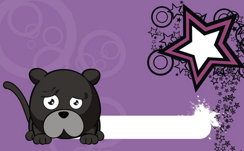 不快乐的黑猫宝贝球卡通背景