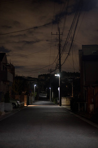 日本横滨中期左右的夜街。晚上的时候, 人们真的不出去 