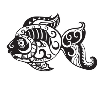 纹身风格化鱼