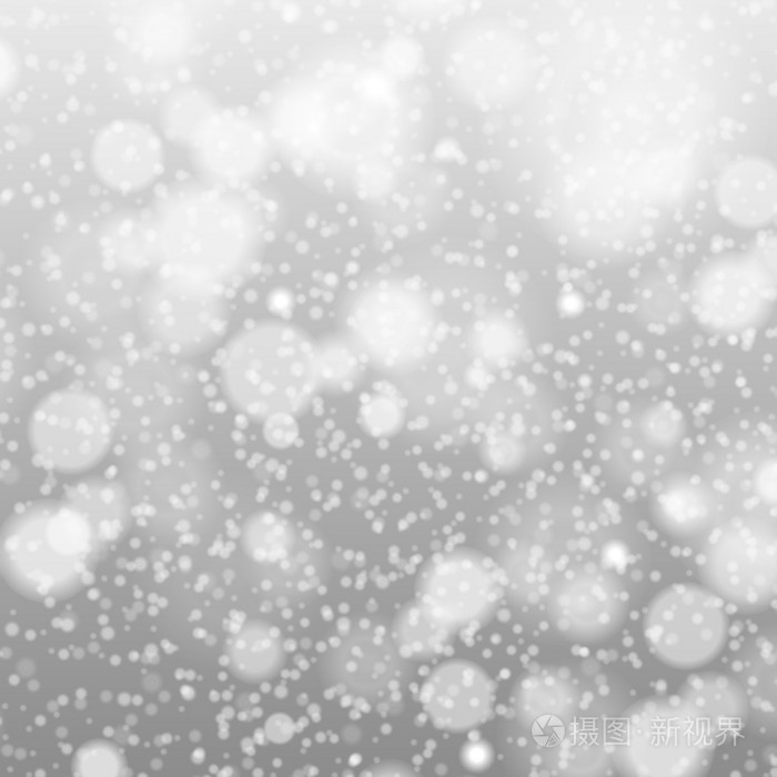 飘落的雪花,在灰色的-矢量图像灰度