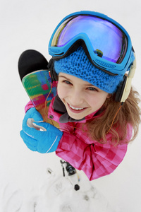 滑雪 滑雪 冬季体育快乐年轻滑雪者的肖像
