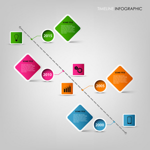 时间线信息图形广场设计元素的模板