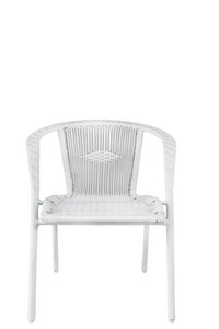 椅子，塑料白色藤椅