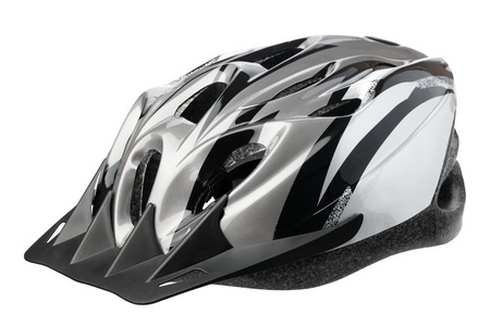 灰色自行车跨国家塑料头盔