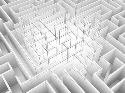 无尽的迷宫 3d 图线框