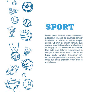 体育标志和象征的涂鸦元素
