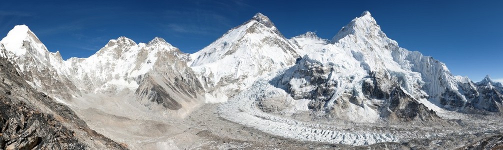 美丽的景色，登上珠穆朗玛峰 洛子峰和努