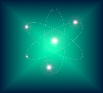 绿松石的抽象原子背景 矢量
