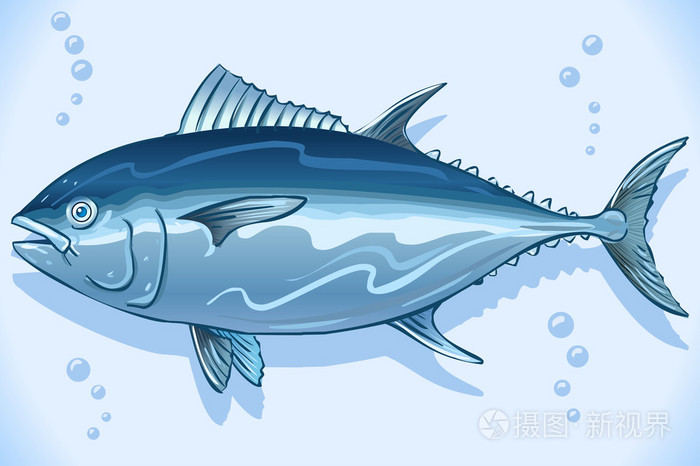 金枪鱼水彩的海底世界插画-正版商用图片0bm5fu-摄图