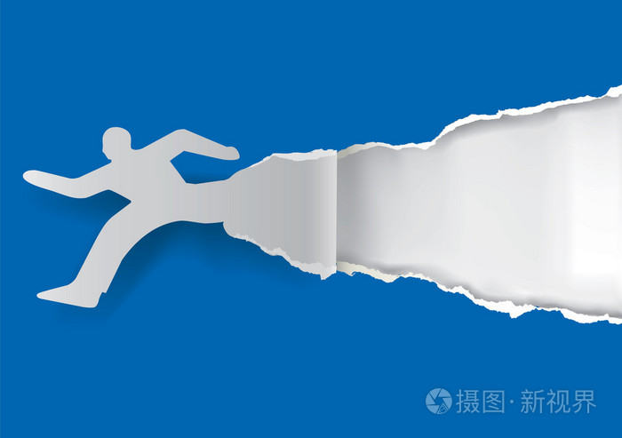 奔跑的人撕纸