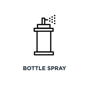 瓶喷雾图标。瓶子喷雾概念符号设计, 矢量图解