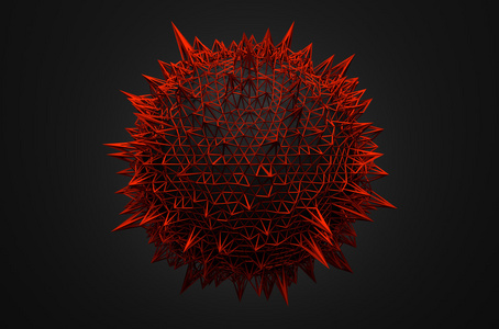 抽象的 3d 渲染的球体与混沌的结构