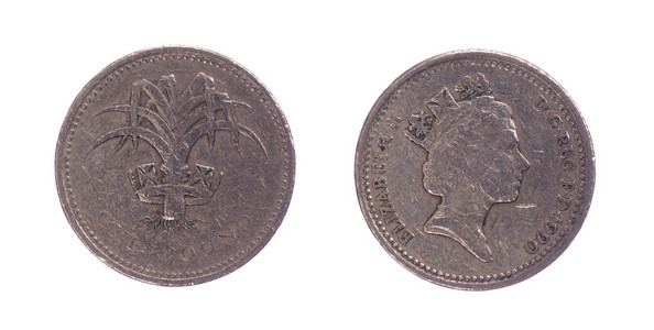 一个英国英镑硬币