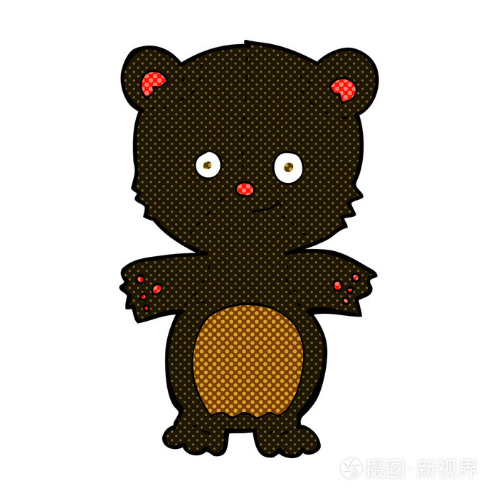 漫画卡通黑熊幼崽