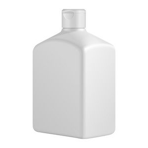 高大的方形化妆品或卫生灰度白色塑料瓶