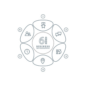 平线花形抽象表示信息图表。