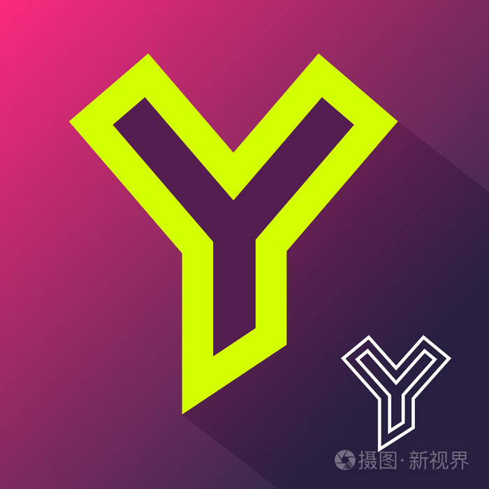 抽象字母 y 标志图标设计