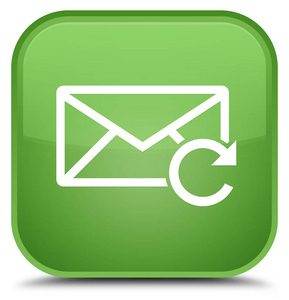 刷新电子邮件图标特殊的软绿色方形按钮
