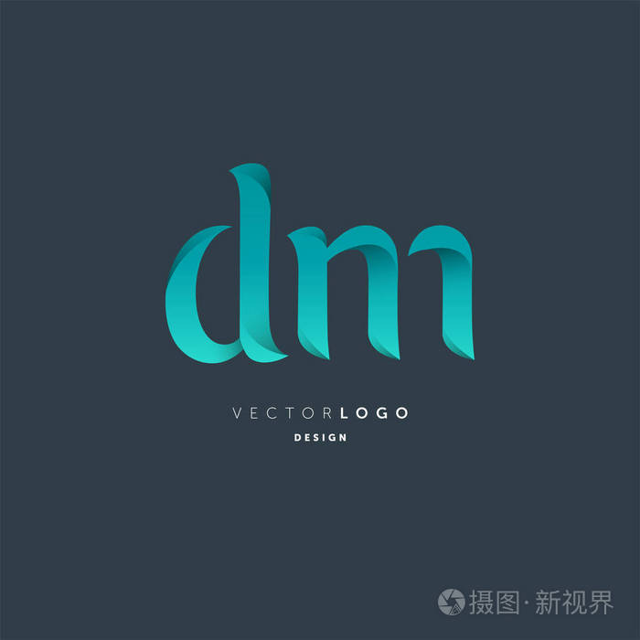 联合dm 字母徽标,名片模板,矢量